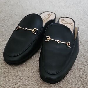 Sam Edelman Black Loafers with Gold Accent
